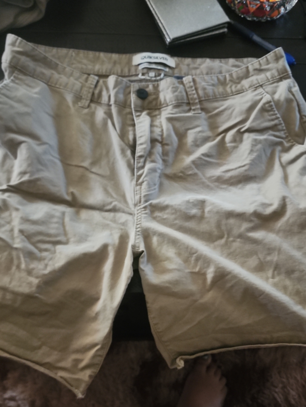 Quiksilver Men’s Light Tan Flat Front Shorts